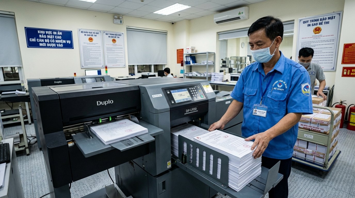 Giải Pháp Máy In Nhân Bản Siêu Tốc Duplo In Sao Đề Thi THPT & Tuyển Sinh Cho Các Sở GD&ĐT
